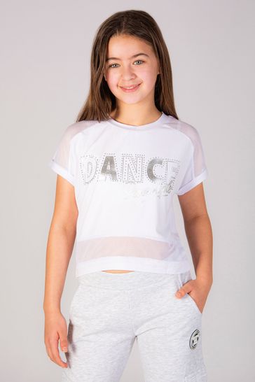 Pineapple White Dance Girls Crop T-Shirt