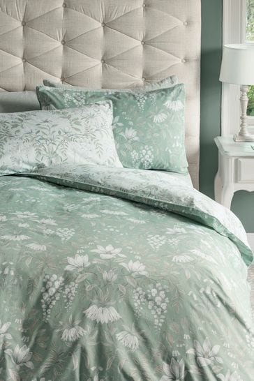 Laura Ashley Sage Green Parterre Duvet Cover And Pillowcase Set