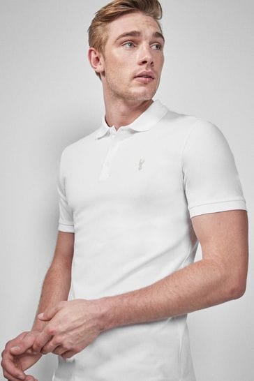 White Slim Pique Polo Shirt
