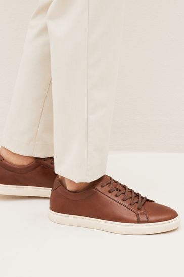Tan leather best sale trainers