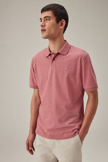 Pink Marl Regular Fit Pique Polo Shirt