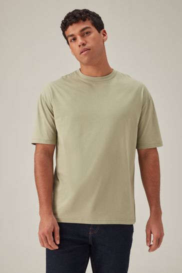 Green Sage Relaxed Fit Essential Crew Neck T-Shirt