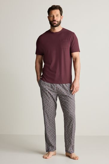 Purple Soft Geo Lightweight Pyjamas Set