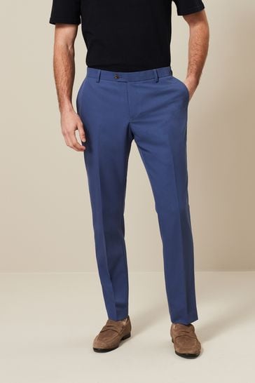 Cobalt Blue Slim Fit Motionflex Stretch Suit: Trousers