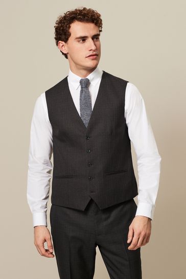 Brown Textured Suit: Waistcoat