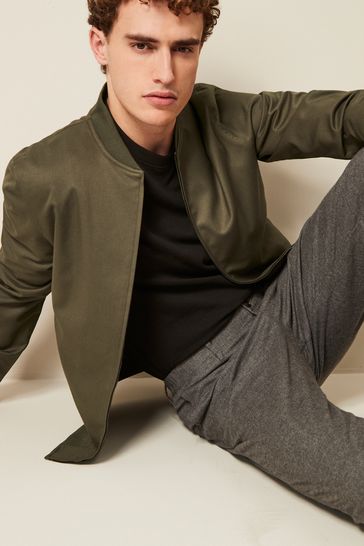 Khaki Green Edit Smart Bomber Jacket