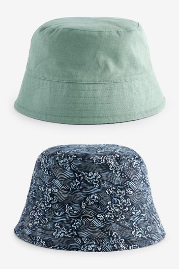 Sage Green/Japanese Koi Fish Print Reversible Bucket Hat