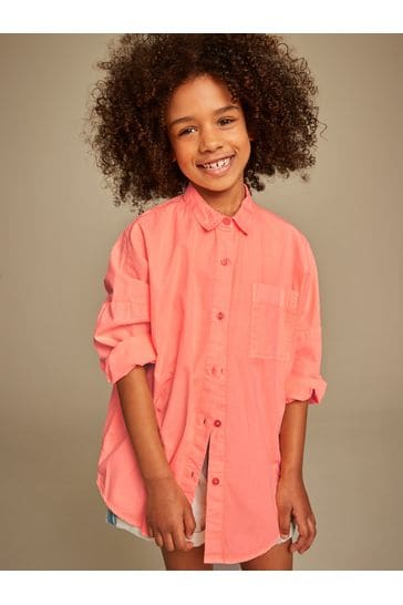Coral Pink Oversized Shirt (3-16yrs)