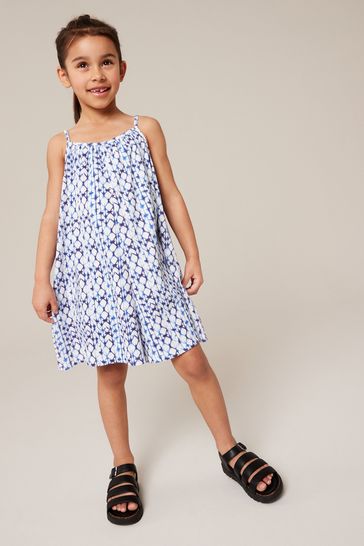 Blue/White Crinkle Texture Playsuit (3-16yrs)