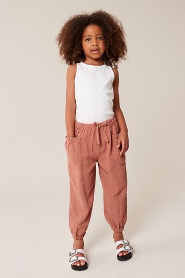 Rust Textured Pull-On Trousers (3-16yrs)