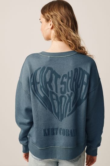 Charcoal Grey Licence Kurt Cobain Back Graphic Charcoal Sweatshirt
