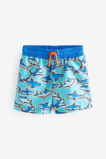 Blue Shark Printed Swim Shorts (3mths-7yrs)