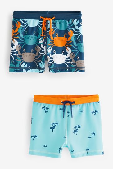 Navy and Blue Printed Swim Shorts (3mths-7yrs)