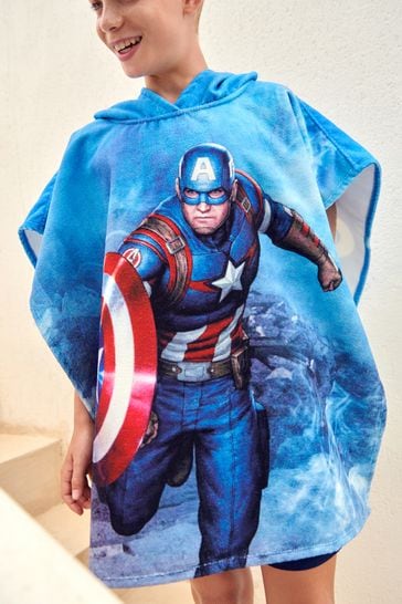 Navy Captain America Towelling Cover-Up (3-16yrs)