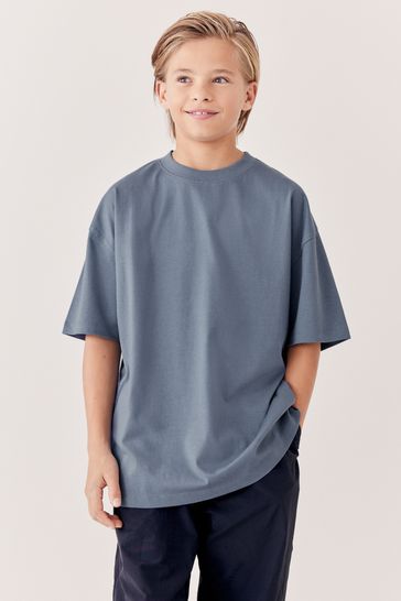 Blue Oversized Cotton Short Sleeve T-Shirt (3-16yrs)