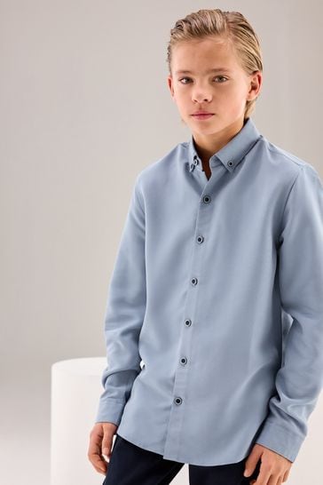 Blue Soft Touch Smart Long Sleeve Shirt (3-16yrs)