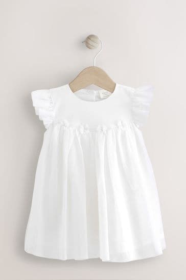 Buy Baby Party Frill Sleeve Dress (0mths-2yrs) from Next USA