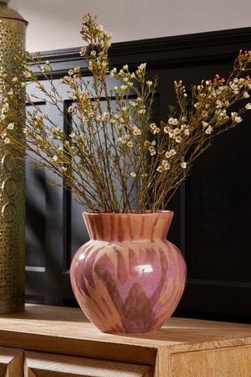 Purple Reactive Glaze Textured Vase