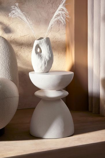 Ceramic white side shop table