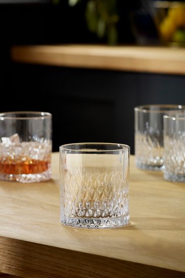 Clear Albany Set of 4 Short Tumbler Glasses