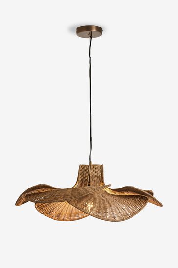 French Connection Natural Rattan Kylo Ceiling Pendant Light