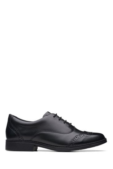 Clarks Black Multi Fit Leather Aubrie Tap Shoes