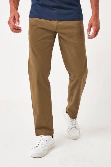 Tan Brown Relaxed Fit Stretch Chino Trousers