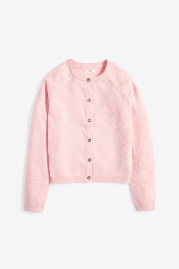 Pink Marl Button-Up Cardigan (3-16yrs)