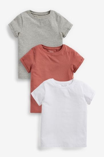 White/Pink/Grey 3 Pack T-Shirt (3-16yrs)