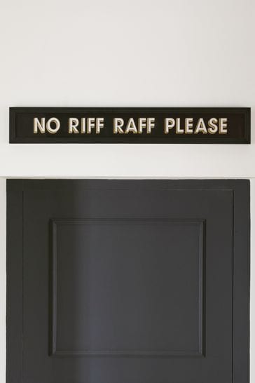 Buy Black/Gold No Riff Raff Wall Art Plaque from the Next UK online shop
