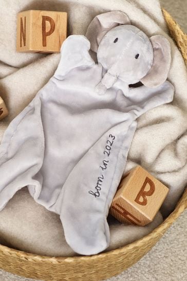 Born In Grey Elephant Baby Comforter