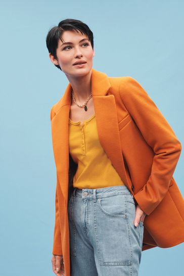 Buy Orange Single Breasted Blazer Coat from Next Luxembourg