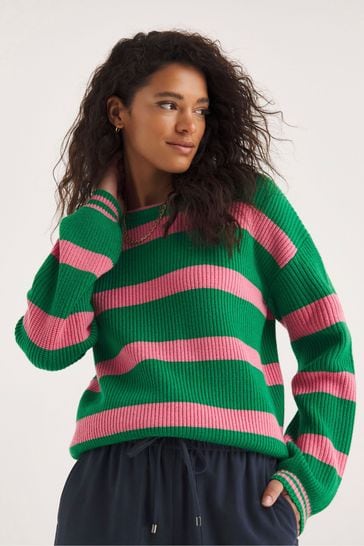 Green and top red striped jumper