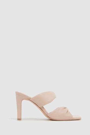Buy Reiss Nude Eliza Slip on Leather Sandal Heels from Next Singapore