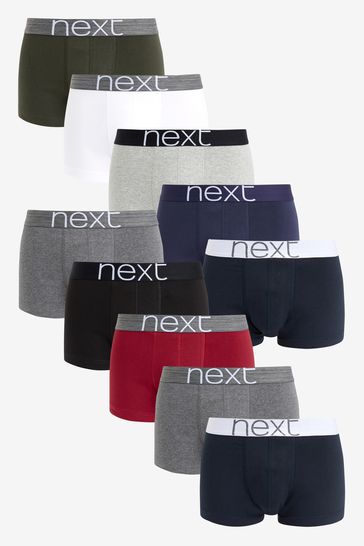 Core Mixed Colour Hipster Boxers 10 Pack