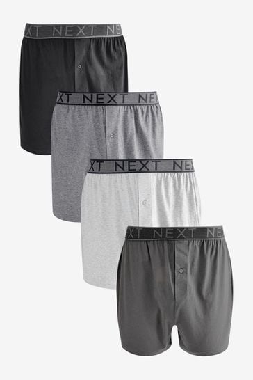 Buy Grey 4 pack Boxers from Next USA