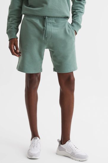 Reiss Fern Green Henry Garment Dye Jersey Shorts