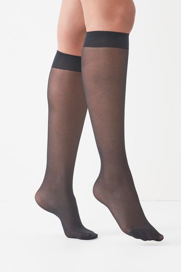 Pack de cinco pares de calcetines a la altura de la rodilla en negro