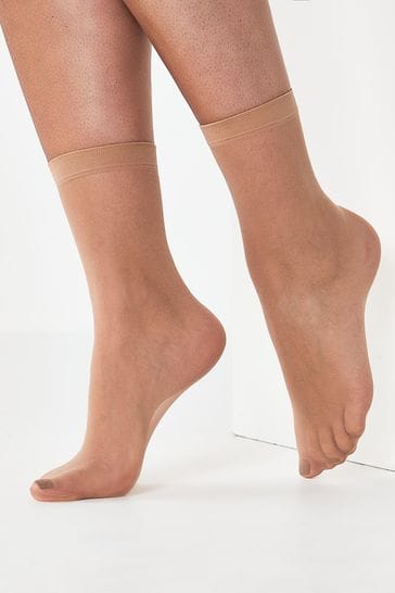 Pack de 5 pares de calcetines tobilleros en color nude de 20 deniers