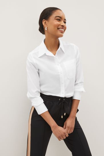 White long sleeve shirt womens formal hot sale