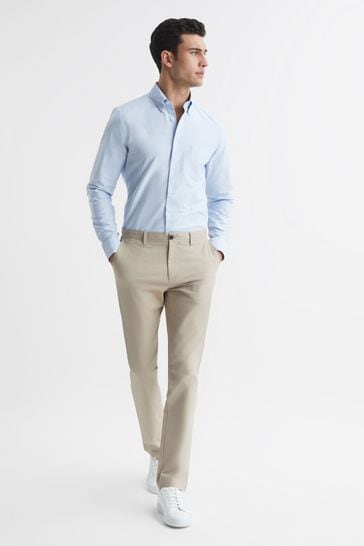 Reiss Stone Pitch Slim Fit Washed Cotton Blend Chinos