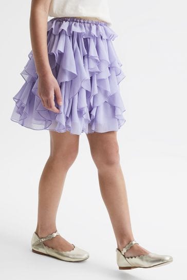Reiss Lilac Lola Senior Ruffle Tulle Skirt