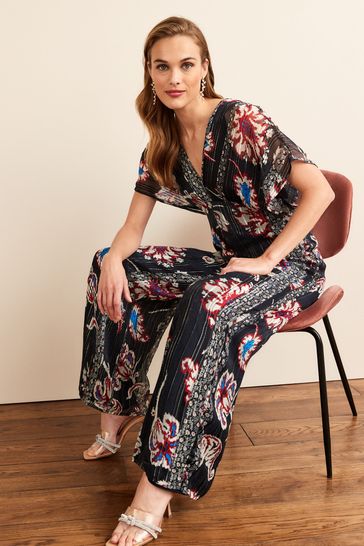 Next navy store floral jumpsuit