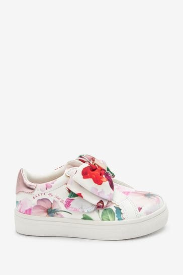Baker by Ted Baker White Floral Bow Trainers