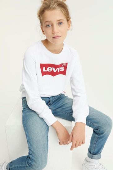 Levi's® White Batwing Logo Kids Sweatshirt