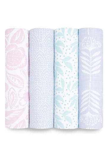 aden + anais damsel Essentials Cotton Muslin Blankets 4 Pack