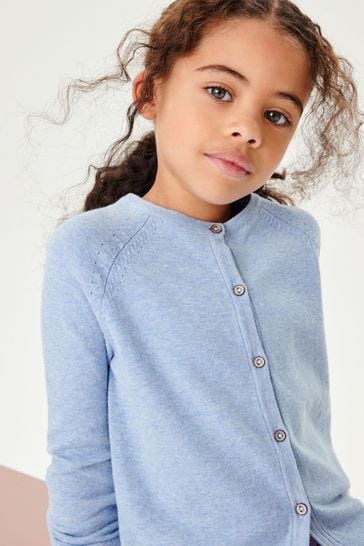 Blue Marl Button-Up Cardigan (3-16yrs)