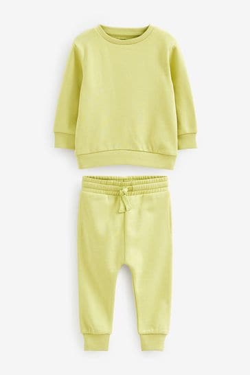 Lime Green Jersey Sweatshirt And Joggers Set (3mths-7yrs)