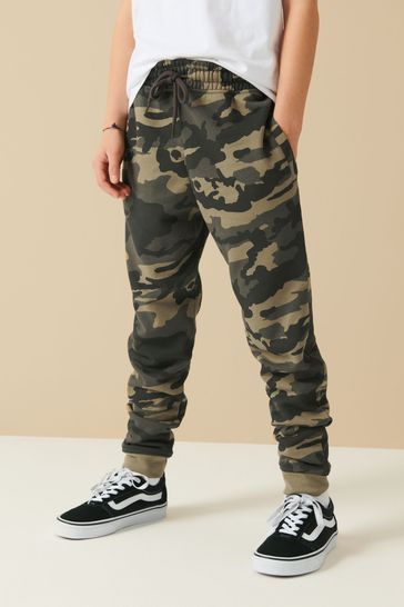Green Camouflage Slim Fit Cuffed Joggers (3-16yrs)