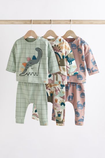 Green Dinosaur Baby 6 Pack T-Shirts And Leggings Set